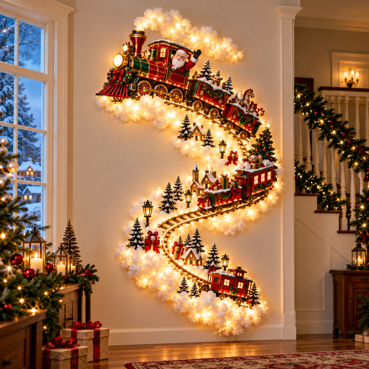 Decoración Navideña de Pared con Luces