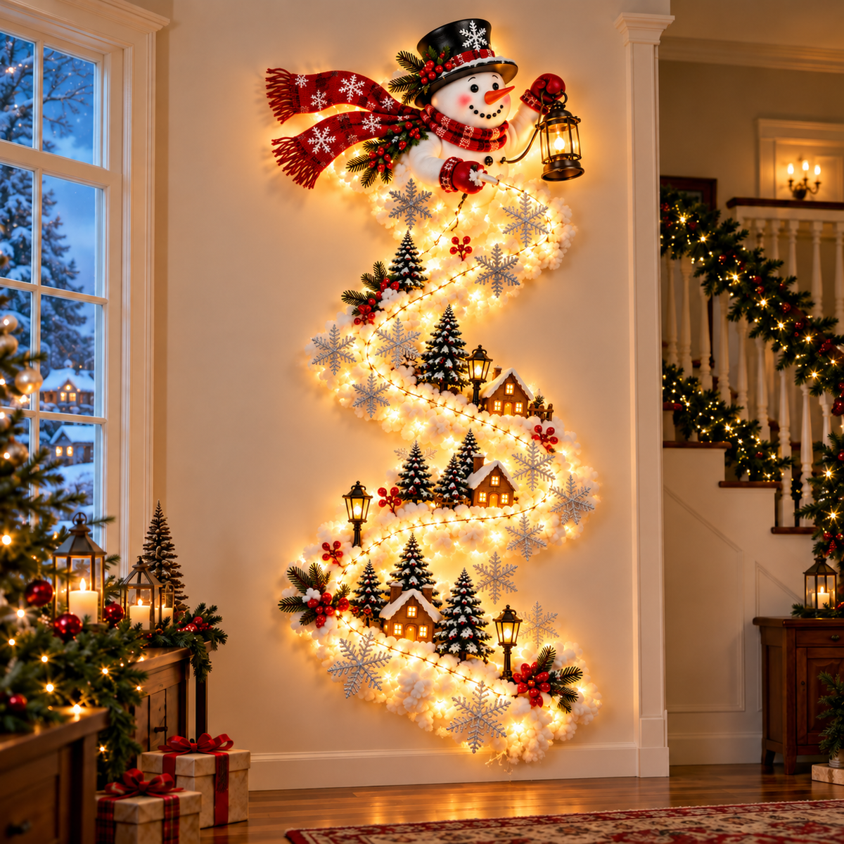 Decoración Navideña de Pared con Luces