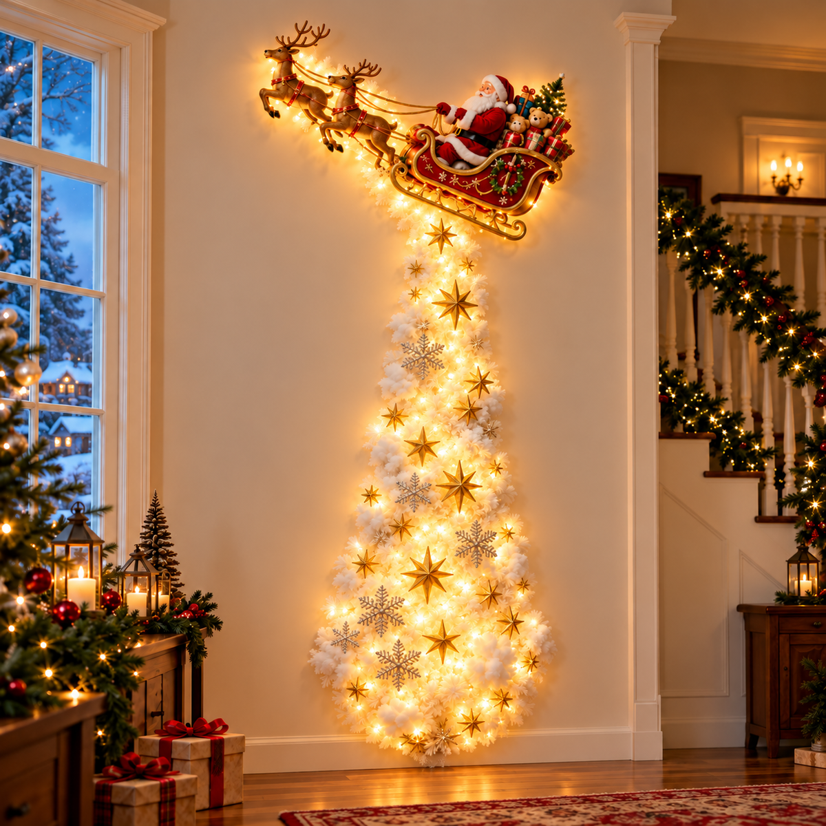 Decoración Navideña de Pared con Luces